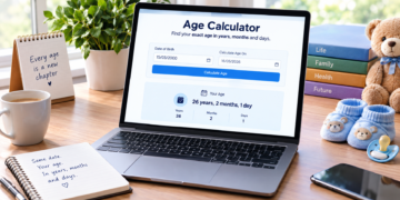 Age calculator showing chronological age in years, months and days