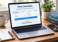 Time calculator showing hours and minutes between two times